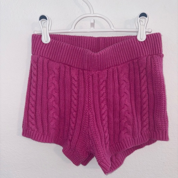 Pink Cable Knit Micro Shorts - Picture 6 of 9